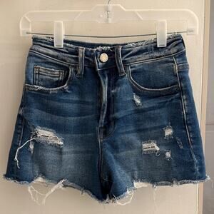 Vervet Blue Distressed Jean Shorts